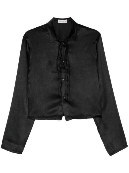 Σατέν πουκάμισο Ludovic De Saint Sernin μαύρο