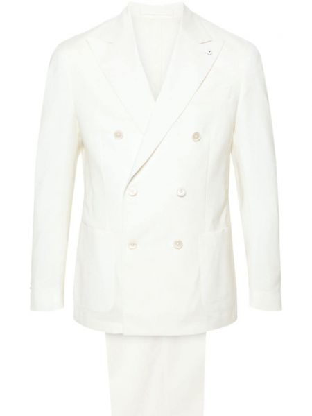 Vlnený oblek Luigi Bianchi Mantova biela