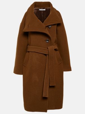 Шерстяное пальто Acne Studios коричневое