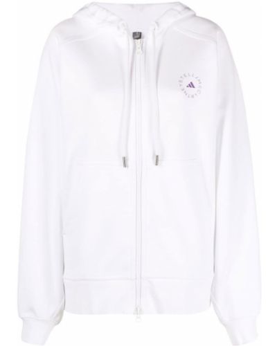 Trykt zip hettegenser Adidas By Stella Mccartney hvit