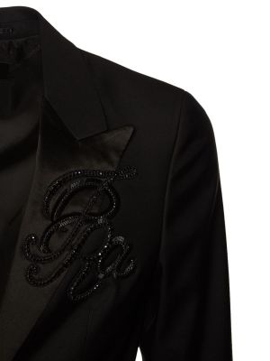 Hedvábný vlněný oblek Dsquared2 černý