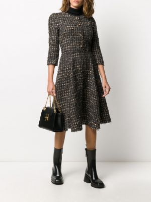 Vestido bootcut de tweed Dolce & Gabbana marrón