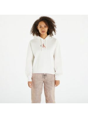 Mikina s kapucí s přechodem barev Calvin Klein Jeans bílá