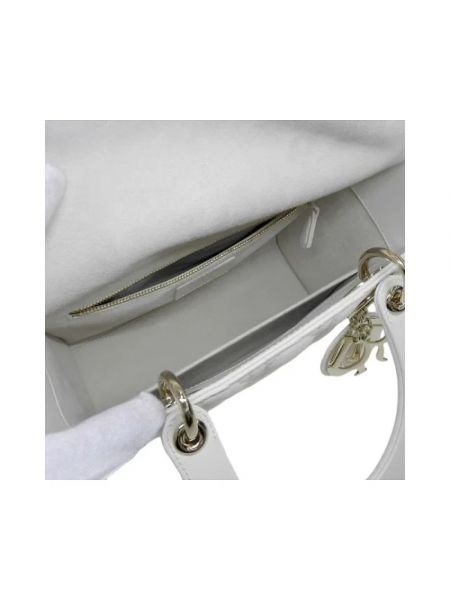 Bolsa de hombro de cuero retro Dior Vintage blanco