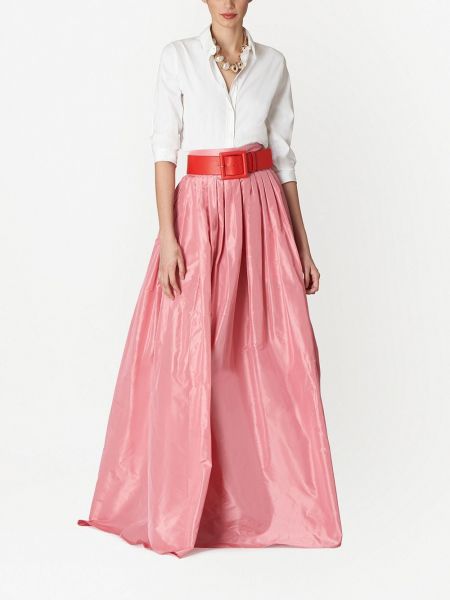Falda larga plisada Carolina Herrera rosa