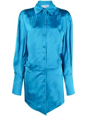 Mini-abito in tessuto jacquard The Attico blu