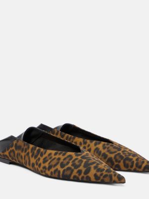 Domáce papuče s potlačou s leopardím vzorom Saint Laurent