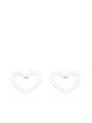 Boucles d'oreilles transparentes à boucle de motif coeur Hugo Kreit blanc