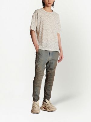 Oversize t-shirt aus baumwoll mit print Balmain beige
