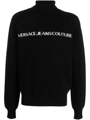 Sveter s potlačou Versace Jeans Couture čierna