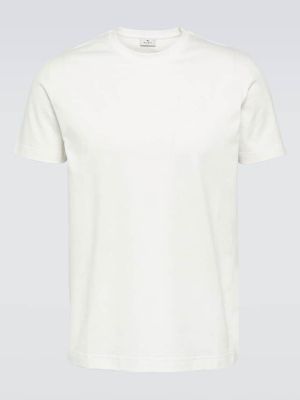 Jersey bombažna majica s paisley potiskom Etro bela