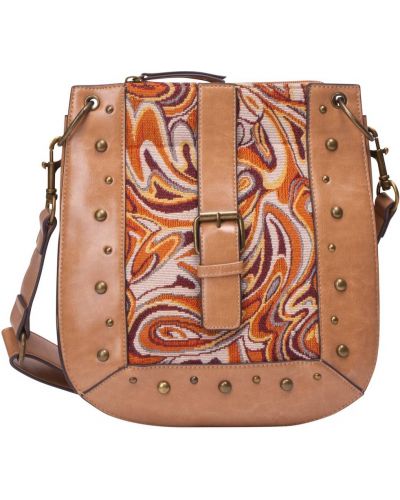 Jednofarebná kožená crossbody kabelka na zips Usha Festival