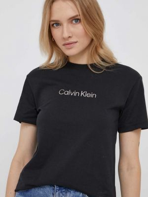 Памучна тениска Calvin Klein черно