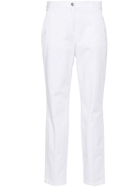 Bavlněné slim fit kalhoty Jacob Cohen bílé