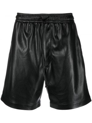 Shorts de sport en cuir Nanushka noir