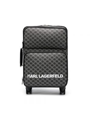 Valigia con stampa Karl Lagerfeld nero