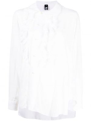 Прозрачна риза с волани Comme Des Garçons бяло