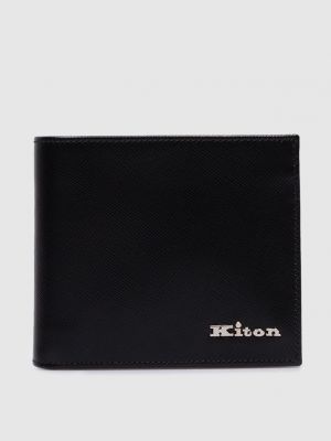 Чорний шкіряний гаманець Kiton
