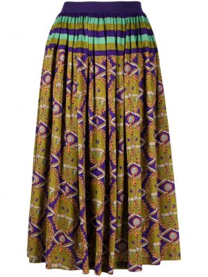 Bavlněné rozšířená sukně s potiskem Jean Paul Gaultier Pre-owned - zelená