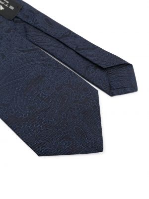 Žakardinis šilkinis kaklaraištis Etro mėlyna