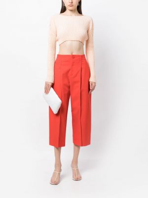 Spodnie bawełniane Issey Miyake czerwone