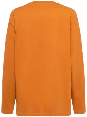 Pamut póló Moncler narancsszínű