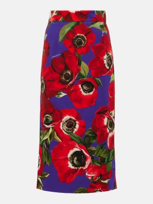 Svilena midi suknja s cvjetnim printom Dolce&gabbana