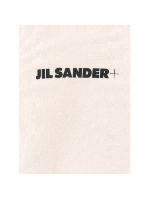 Sudadera con capucha de algodón con estampado Jil Sander beige