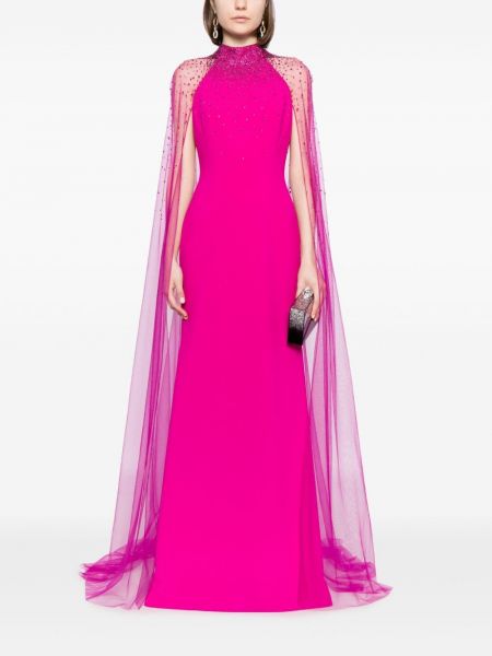 Křišťálové večerní šaty Jenny Packham růžové
