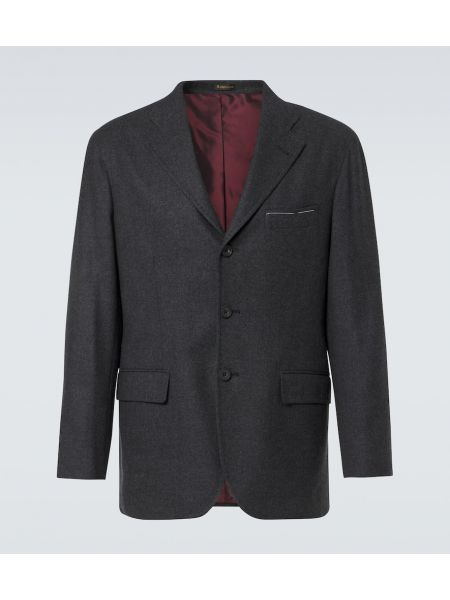 Flanell ull blazer Rubinacci grå