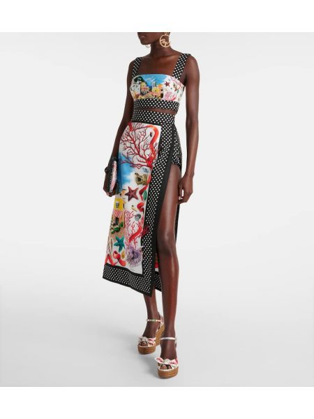 Βαμβακερή maxi φούστα με σχέδιο Dolce&gabbana