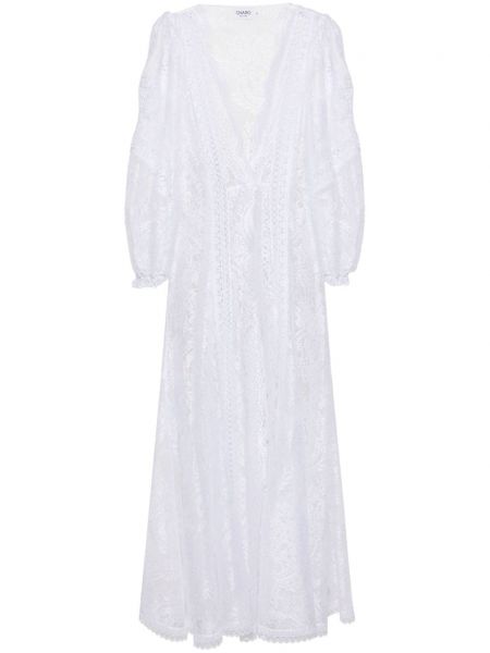 Παλτό με διαφανεια με δαντέλα Charo Ruiz Ibiza λευκό