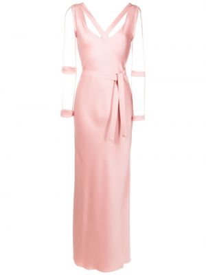 Вечерна рокля с v-образно деколте Gloria Coelho розово