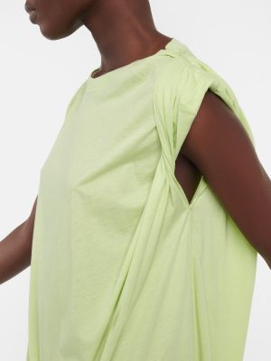 Βαμβακερή μίντι φόρεμα Dries Van Noten πράσινο