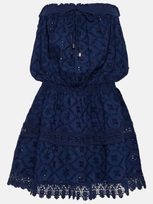 Mini vestido de algodón Melissa Odabash azul