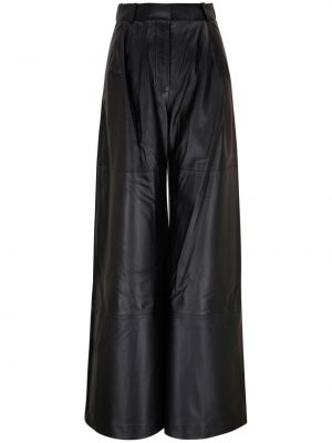 Kožené kalhoty relaxed fit Zimmermann černé
