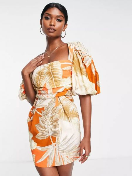 Платье мини с тропическим принтом Asos