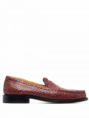 Skinn loafers Marni brun