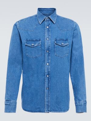 Дънкова риза slim Tom Ford синьо