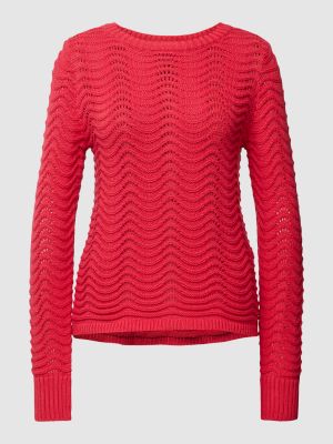 Dzianinowy sweter More & More czerwony