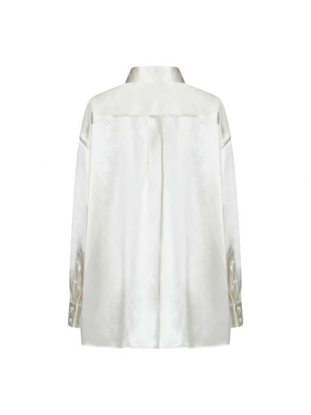 Camisa con botones de seda oversized Armarium blanco
