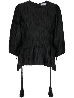 Плисирана пеплум блуза Simkhai черно