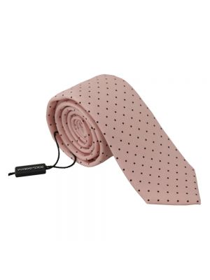 Różowy jedwabny krawat Dolce And Gabbana