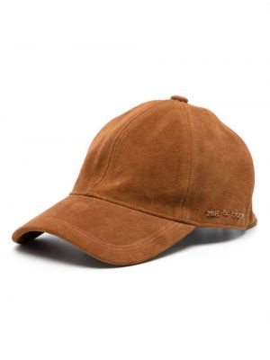 Zomšinis kepurė su snapeliu Rag & Bone ruda
