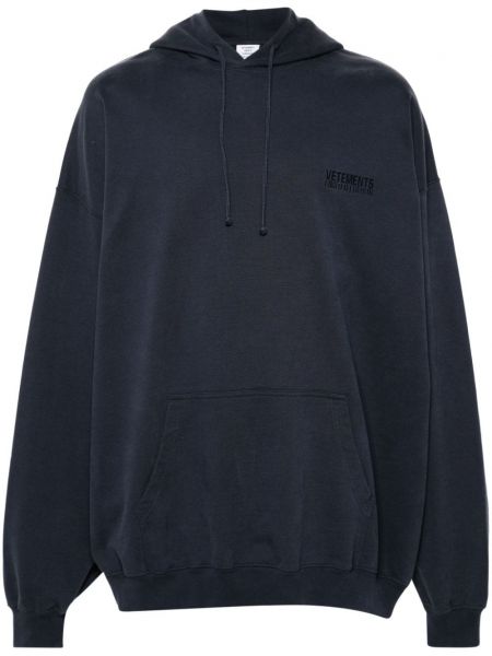 Işlemeli hoodie Vetements mavi