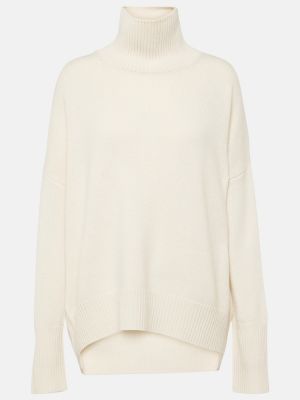 Kašmira džemperis ar augstu apkakli Lisa Yang balts
