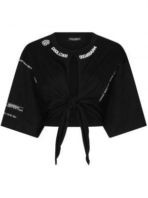 Crop top Dolce & Gabbana Dg Vibe juoda