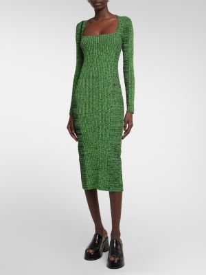 Midi šaty Ganni zelené
