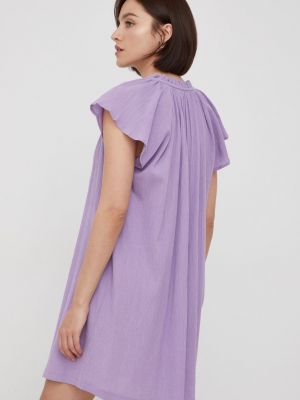 Rochie mini din bumbac United Colors Of Benetton violet