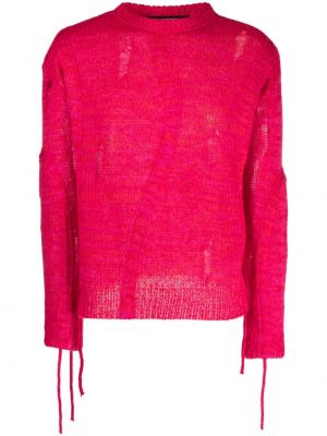 Пуловер с разкъсвания Andersson Bell червено